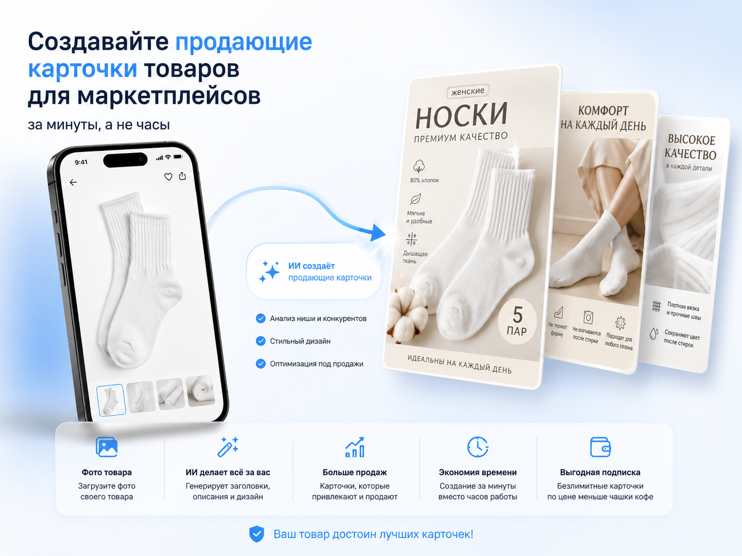 Пример инфографики карточки товара для маркетплейса